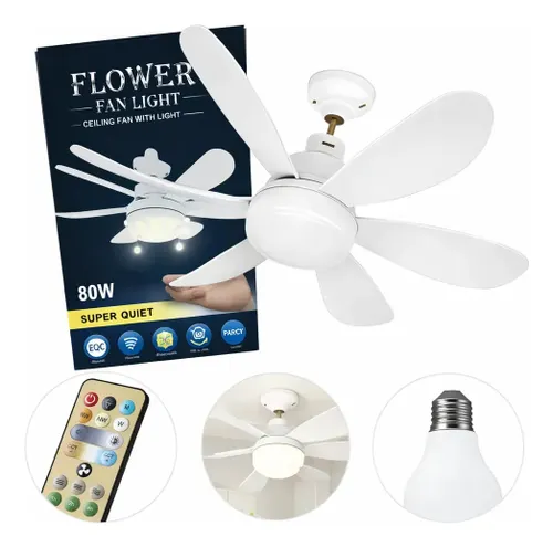 Lâmpada Ventlador Teto VT02 Led E27 Luz Frio Quente Bivolt