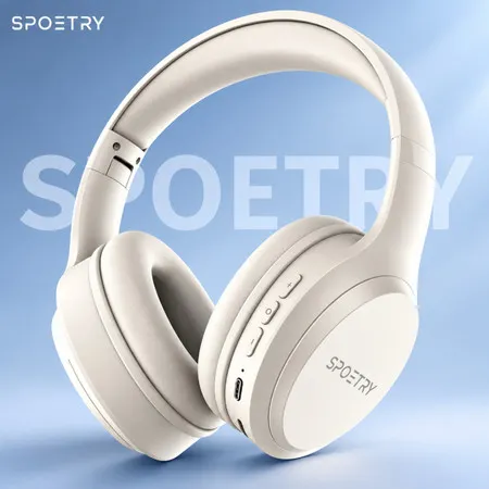 Fones de ouvido Bluetooth sem fio SPOETRY com redução de ruído confortável para aprender em casa  escritório e trabalho