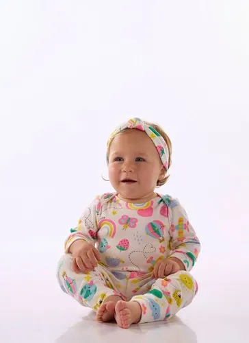 Body para Bebê Menina Estampado Branco