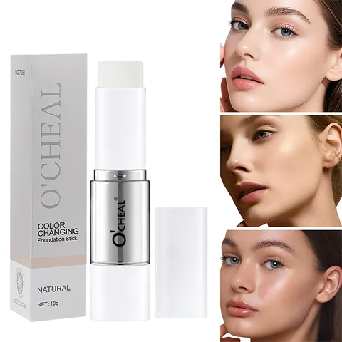 O'CHEAL Mudança de Temperatura Fundação Vara Cobertura Facial Manchas Poros Dupla Cabeça Rosto Fosco Maquiagem Creme de Fundação