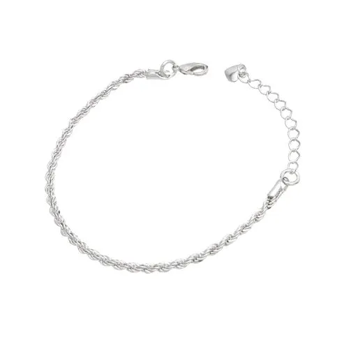 Pulseira Cordão Baiano Ouro Branco