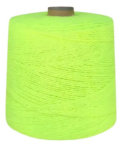 Barbante 8 Fios 1 Kg Eco Brasil Linha Crochê Tricõ Coloridas Cor Verde Limão Neon