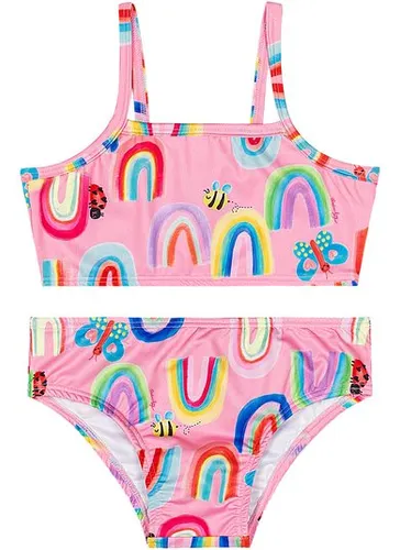 Biquíni Infantil com Calcinha e Top em Malha UV DRY Rosa