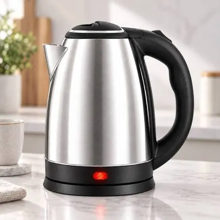Chaleira Jarra Elétrica Térmica Bule com Tampa Inox Prateada 1,8 Litros 1000W