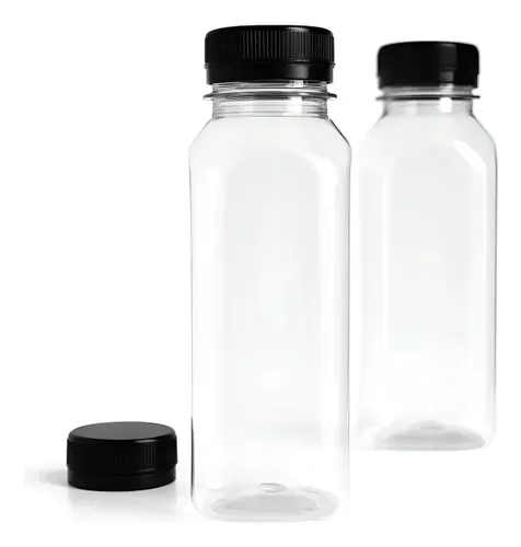 Pack 20 Garrafas PET Plásticas Transparentes de 300 mL com Tampa