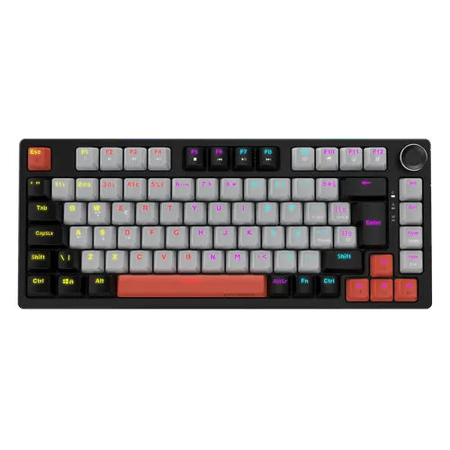 Teclado Mecânico Arkeum PCYES Black Vulcan Red Switch AKBV75RBR
