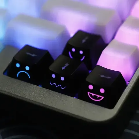 2025 novo conjunto de teclas emo fofo wasd seta broadside iluminação tampa chave para teclado mecânico compatível com interruptor mx