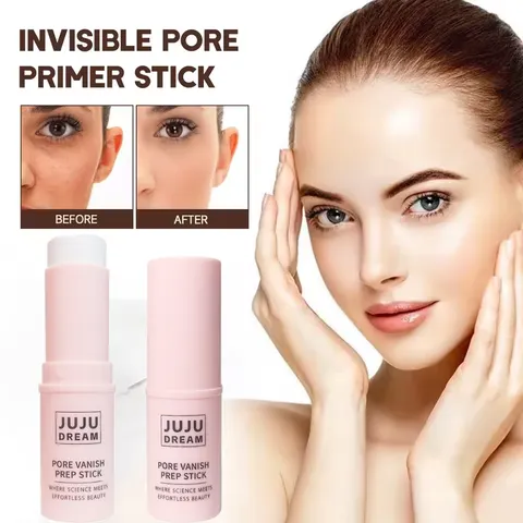 Bastão de primer facial, bastão de maquiagem de primer fosco, primer hidratante, bastão brilhante facial, cobertura de poros, controle de óleo e leve