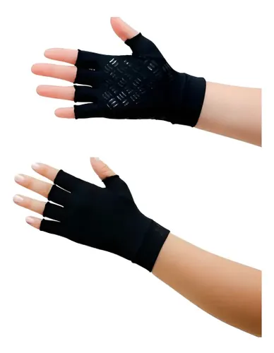 Luva Curta Proteção Solar Fpu50+ Uv Antiderrapante Cor Preto Tamanho M
