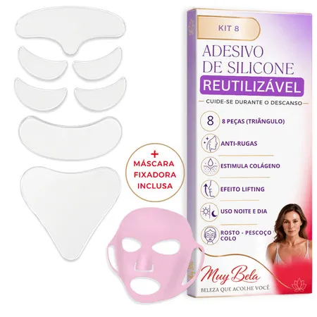 Kit Adesivo Anti Rugas Adesivo de Rosto – Rosto 5 + Pescoço + Colo + Máscara Facial Skin Care Colágeno Rejuvenescedor