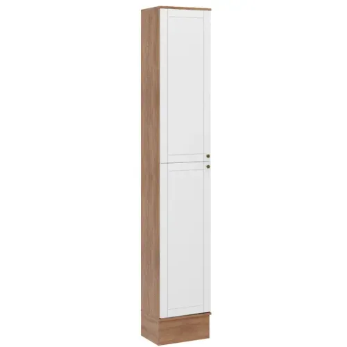 Paneleiro Carraro 2614 Bella 2 Portas 230x40x30cm Nogal/branco