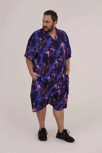 Camisa Manga Curta Estampa Subaquática