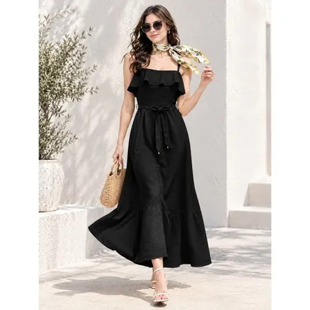 VESTIDO ALÇA MODELADOR BABADO NO PEITO SAIA GUARDA-CHUVA