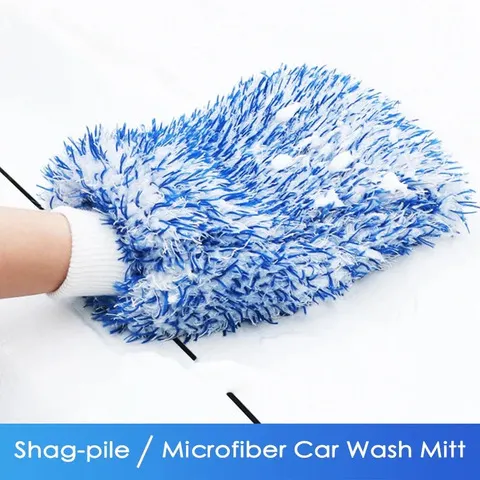 Luva de lavagem de carro de pelúcia microfibra grossa luvas de limpeza de carro acessórios de lavagem automática ferramentas de limpeza de carro