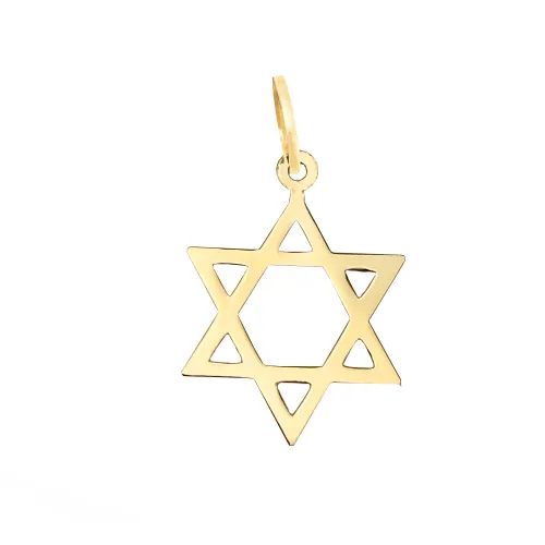 Pingente 2,5 cm Estrela de Davi em Ouro 18k