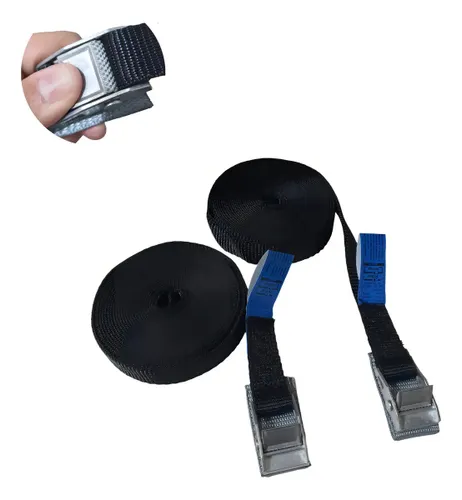 Par de Fitas Presilhas 5mts Rack Pranchas Surf Caiaque Cor Preto