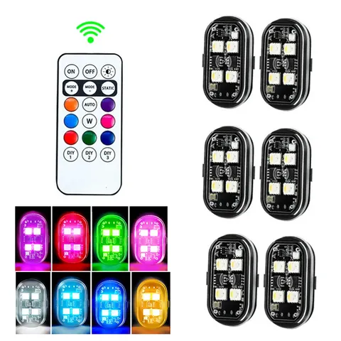 Rgb led luzes estroboscópicas do carro motocicleta led flash posição luz sem fio aeronaves avião helicóptero luzes de advertência acessórios