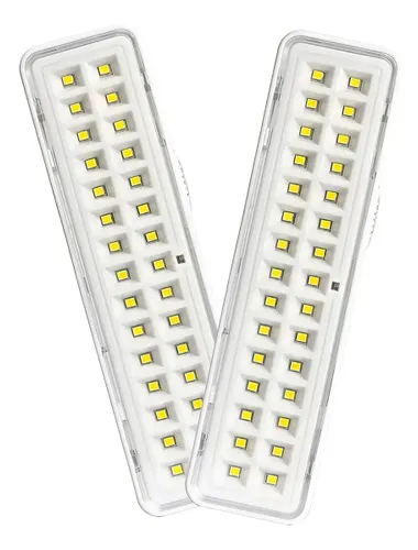 Kit 2 Luminárias de Emergência 30 Leds Elgin Bivolt 6500K