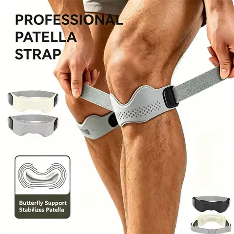 1/2 Peças de Suporte de Silicone para Tendão Patelar, Almofadas Ajustáveis para Suporte de Joelho para Homens e Mulheres, Esportes, Corrida, Tênis, Joelho de Saltador