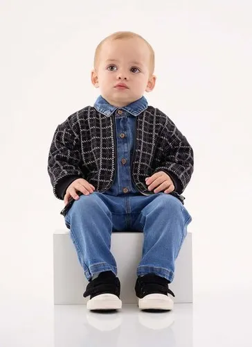 Jaqueta em Jacquard para Bebê Menino (Preto) Up Baby