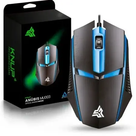 Mouse Gamer LED RBG 1200Dpi 3 Botões com Fio Game - KNUP - MU003