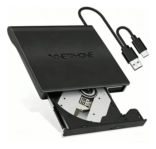 Gravador e Leitor de DVD Externo USB Vnetphone para Windows e Mac