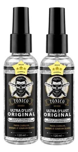 2 Tônico Ultradlust Crescimento Cabelo e Barba 120ml Hortelã