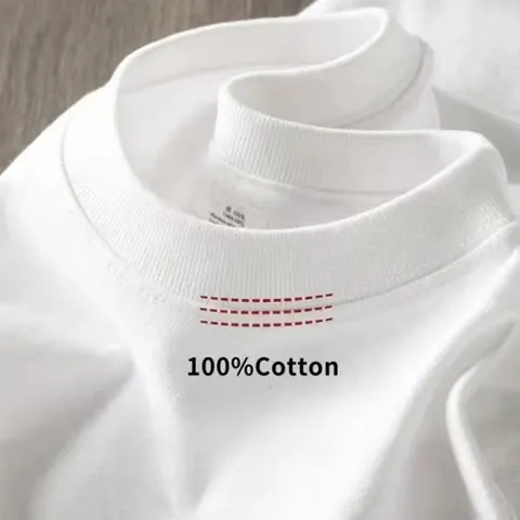 2026 Nova Camiseta Masculina de Algodão Puro Branca Pesada Confortável para Esportes e Lazer, Manga Curta, Unissex, Moda Streetwear de Verão