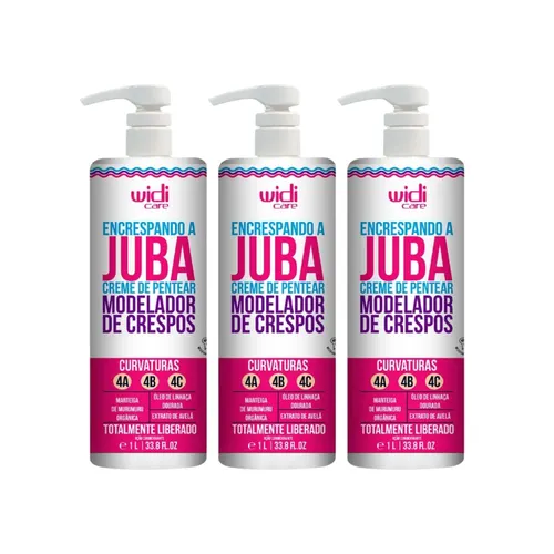 Kit Widi Care Encrespando a Juba 3 Creme de Pentear 1 Litro