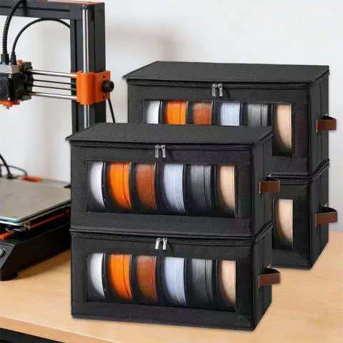 Bolsa Organizadora de Filamento para Impressora 3D à Prova de Umidade com Janela Transparente para Bobinas de 1kg PLA PETG TPU ABS - Cesto Dobrável para Transporte