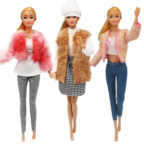 1 conjunto de calças de boneca 1/6, roupas, vestido de festa, acessórios de boneca, moda casual, roupas para boneca barbies de 30cm