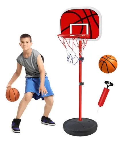 Cesta Basquete Infantil Ajustável com Bola Enchedor 139cm