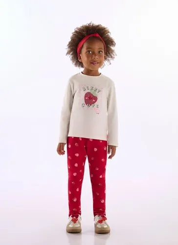 Conjunto Infantil Menina com Blusa e Legging Peluciada Branco