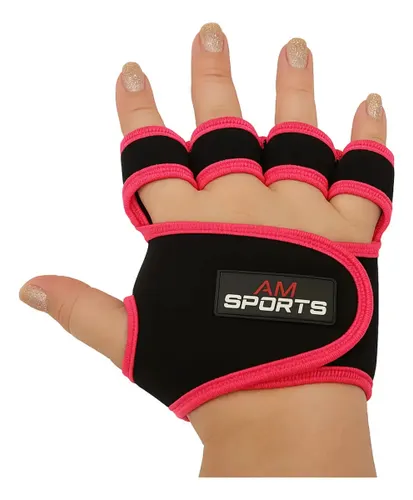 Luva para Academia Treino Fitness Crossfit Unissex Cor Rosa Tamanho P