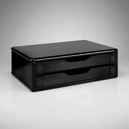 Suporte Monitor Mdf Black Piano 2 Gavetas Black 3346 Souza
