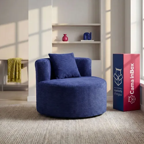 Poltrona Redonda Lena Xpand Tech a Vácuo Velourê Cama inBox