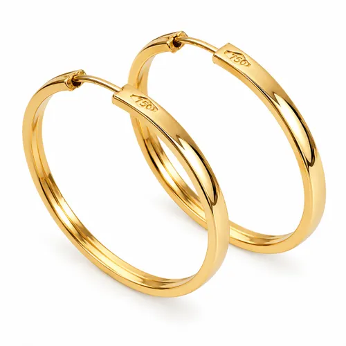 Brinco Argola Redonda 2,2 cm em Ouro 18K