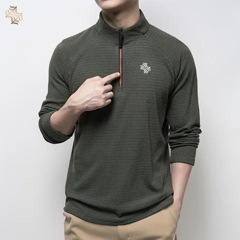SBWL Camiseta masculina de manga comprida, de alta qualidade, para corrida, fitness, esportes ao ar livre, moda casual, respirável, outono