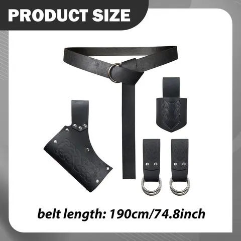 Cinto de Fantasia Medieval em Couro PU, Acessório de Top Corset com Presilha para Espada, para Adultos Unissex, Carnaval, Palco e Cosplay
