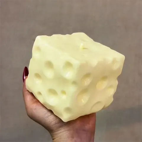 Bola Anti-Stress Gigante em Formato de Queijo, Brinquedo Sensorial ASMR, Presente para Festivais