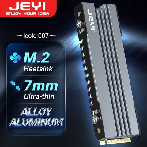 Jeyi m.2 ssd dissipador de calor, 2280 nvme ngff ssd refrigeração radiador de alumínio completo com almofada térmica de silicone para placa-mãe/ps5