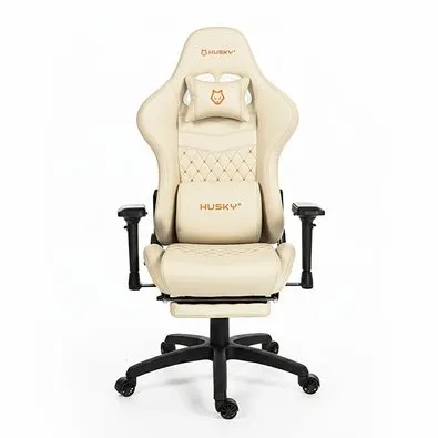 Cadeira Gamer Husky Tempest 4D, Até 145kg, Braços 4D, Almofadas, Reclinável 150º, PU, Descanso para Pés, Branca - HCG700BR4D