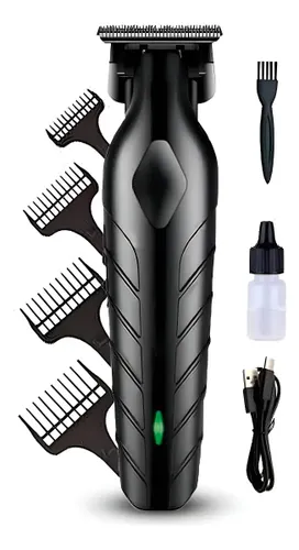 Máquina de Corte Acabamento sem Fio Aparador Cabelo Barba Profissional Preta