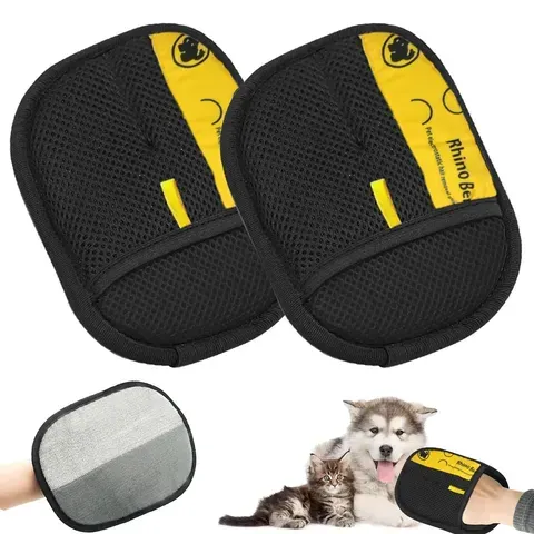 2 Luvas de Tosa Dupla Face para Gatos, Escova Removedora de Pelos de Animais para Cães, Luva de Limpeza Eletrostática para Sofá e Tapete - Novidade!