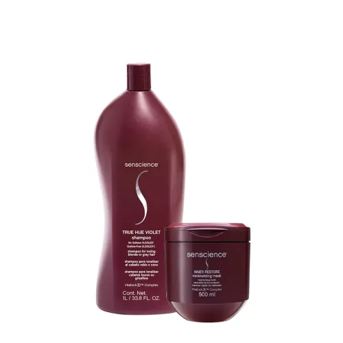 Kit Shampoo e Máscara Senscience True Hue Violet 1 Litro E 500ml