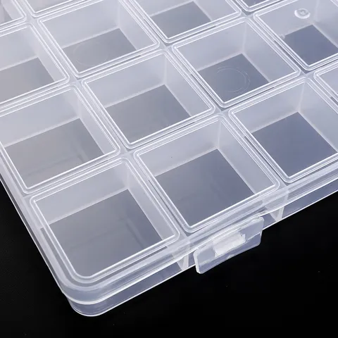 Recipiente de armazenamento transparente caixa de jóias organizador de plástico transparente vazio brinco organizador de armazenamento caso de exibição para contas