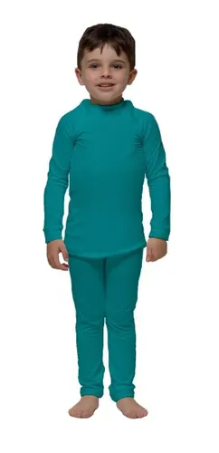 Camisa Uv + Calça Uv Infantil Praia e Piscina Prot Solar 50+ Cor Verde Tamanho G