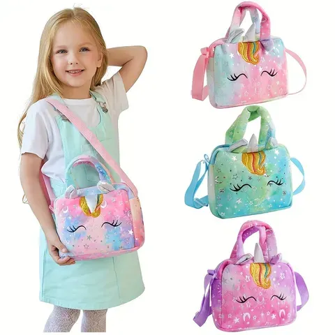 Moda doce unicórnio bolsas para meninas bonito criança crossbody bolsa de ombro crianças festa aniversário presente menina pequena bolsa