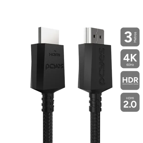 Cabo HDMI PCYES 2.0 Nylon 4K 60Hz 3m PHM20-3NZ
