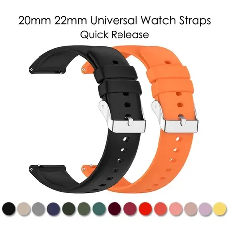 Venda quente 20mm 22mm pulseira de relógio de silicone 20/22mm pulseira universal relógio de pulso para p22 smartwatch & outros relógios pulseira